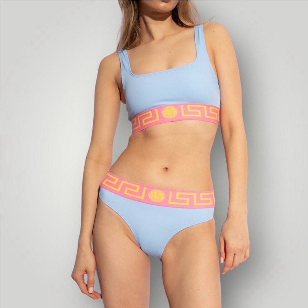 😎Versace Blue and Pink Bikini Set